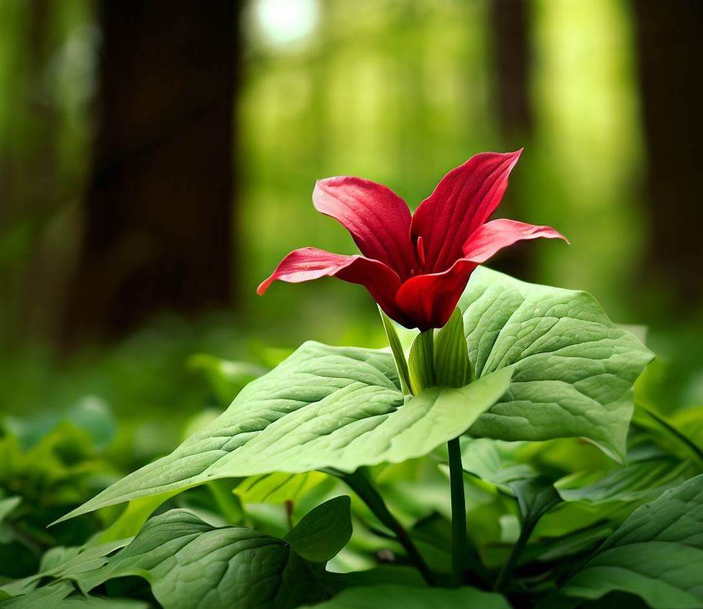 Red Trillium the red river gorge kentucky Red Trillium flower at Red River Gorge, Kentucky. A beautiful flora gem.