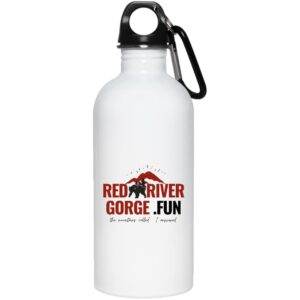 RedRiverGorge.fun water bottle with a mountain graphic, perfect for hiking in Red River Gorge KY.