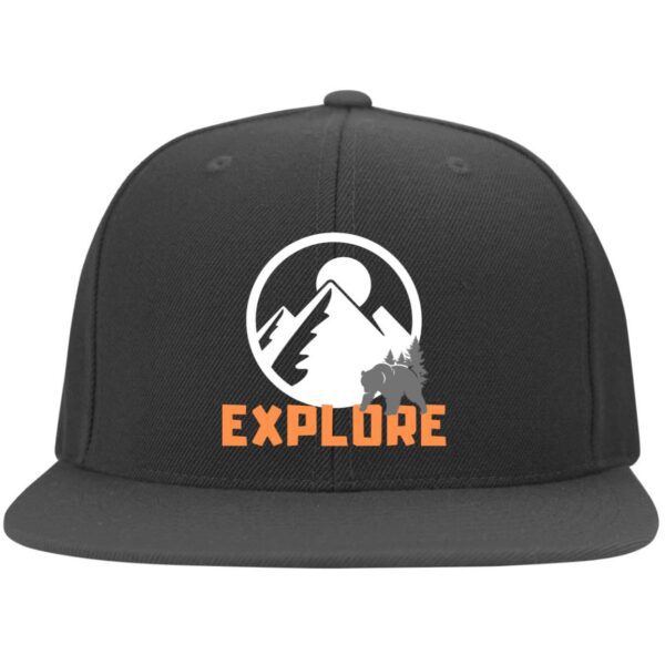 Explore Embroidered Flat Bill Twill Flexfit Cap