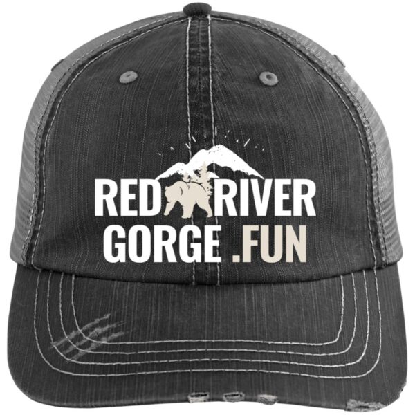 Red River Gorge.fun Distressed Unstructured Trucker Cap