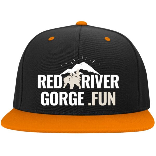 Red River Gorge.fun Embroidered Flat Bill High-Profile Snapback Hat - Image 3