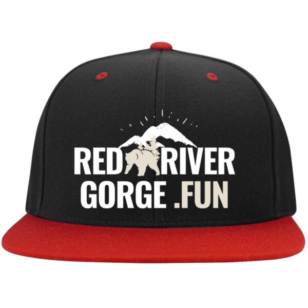 Red River Gorge.fun Embroidered Flat Bill High-Profile Snapback Hat - Image 4