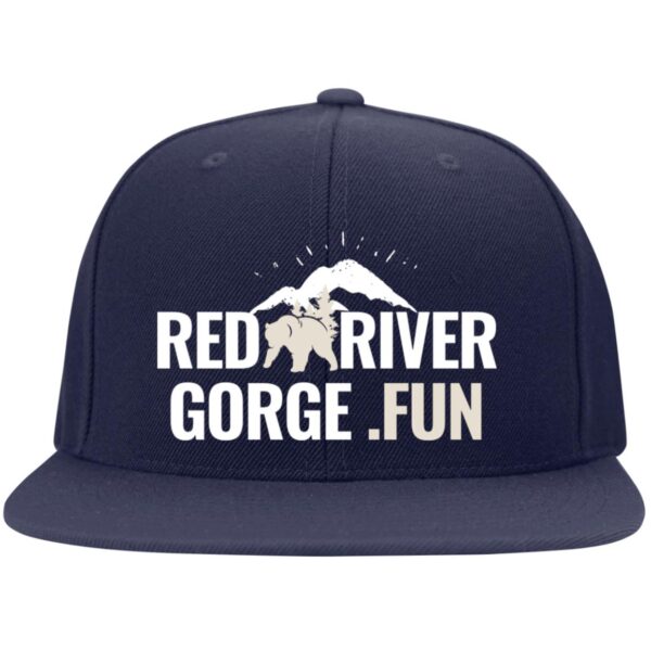 Red River Gorge.fun Embroidered Flat Bill High-Profile Snapback Hat - Image 5