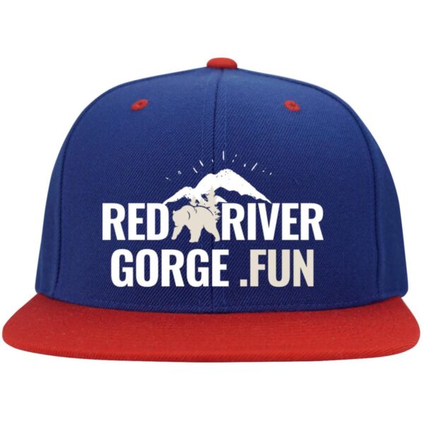 Red River Gorge.fun Embroidered Flat Bill High-Profile Snapback Hat - Image 6