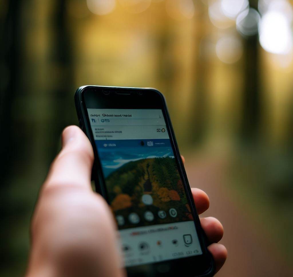 Hiker using a hiking app in Red River Gorge, KY. Explore mystery hikes and fun things to do in Red River Gorge.